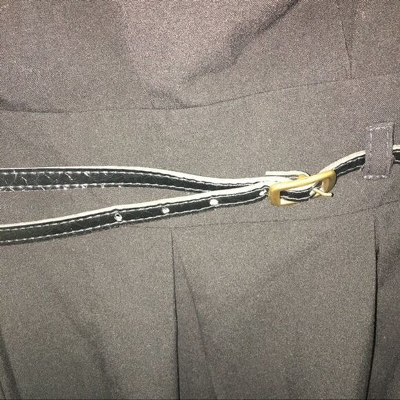 Black Halo LBD Strapless Belted Mini Cocktail Dress w/ Pockets - Picture 3 of 6